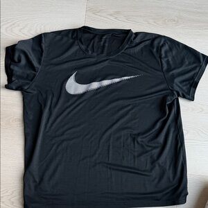Nike Men's Black Tee with White Logo